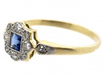 Art Deco 18ct Gold & Platinum Sapphire & Diamond Ring