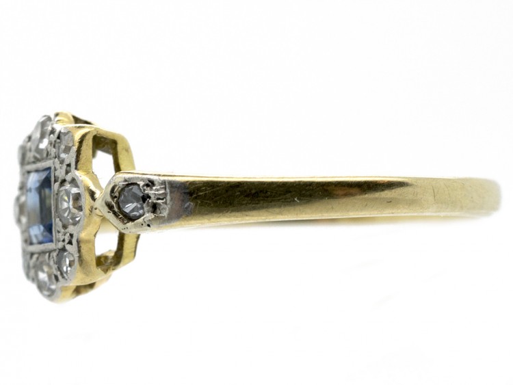 Art Deco 18ct Gold & Platinum Sapphire & Diamond Ring