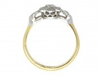 Edwardian Diamond Cluster Ring with Diamond Shoulders