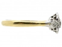 Edwardian Diamond Cluster Ring with Diamond Shoulders