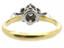 Edwardian Diamond Cluster Ring with Diamond Shoulders