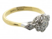 Edwardian Diamond Cluster Ring with Diamond Shoulders