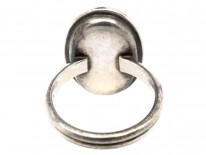 1950s Oval Coral & Silver Ring