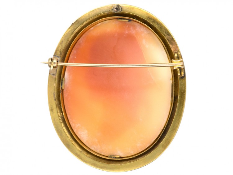 Victorian 18ct Gold Portrait Cameo Brooch of a Lady Signed Neri