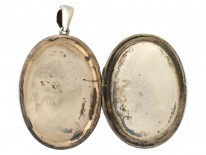 Victorian Silver Locket with Engraved Song Bird