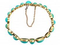 Edwardian 15ct Gold Turquoise Line Bracelet