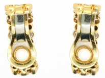 High Carat Gold Diamond Hoop Clip On Earrings