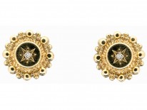 Victorian 9ct Gold & Diamond Stud Earrings