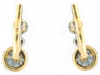 French Double Diamond Drop Earrings