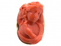 Georgian Carved Coral Ring of a Neo-Classical Lady