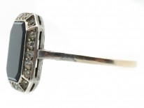 Art Deco Paste & Octagonal Onyx Ring