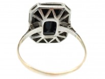 Art Deco Paste & Octagonal Onyx Ring