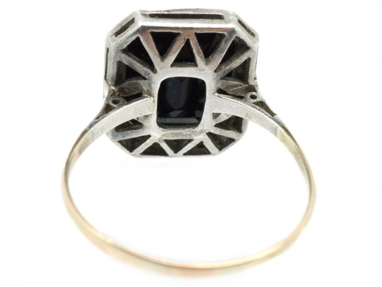 Art Deco Paste & Octagonal Onyx Ring