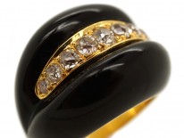 Large Victorian Diamond & Onyx Ring