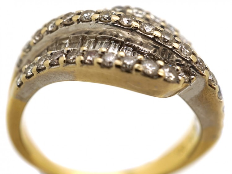 18ct Gold Diamond Twist Ring