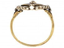 Georgian Royal Blue Enamel ​& Diamond Navette Shaped Ring