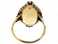 Georgian Royal Blue Enamel ​& Diamond Navette Shaped Ring