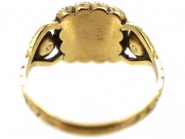 Georgian 15ct Gold Flat Cut Garnet ​& Natural Split Pearl Ring