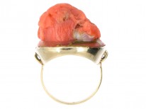 Georgian Carved Coral Ring of a Neo-Classical Lady