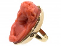 Georgian Carved Coral Ring of a Neo-Classical Lady