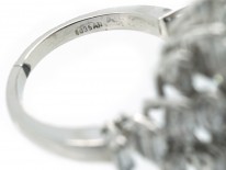 Platinum, Sapphire, Diamond & Emerald 1970s Ring