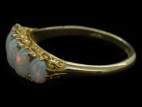 Victorian Five Stone Opal & Diamond Ring