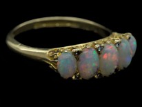 Victorian Five Stone Opal & Diamond Ring