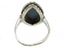 Silver & Marcasite Marquise Shaped Wedgwood Ring
