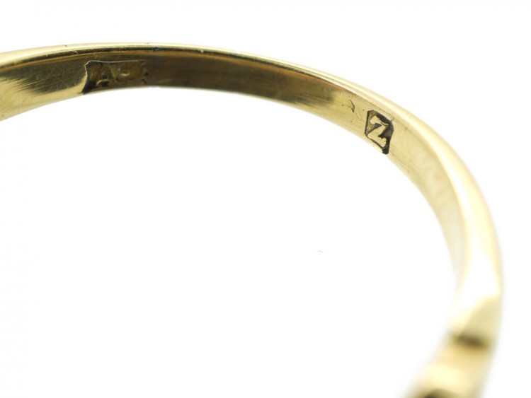 Edwardian 18ct Gold Triple Cluster Diamond & Sapphire Ring