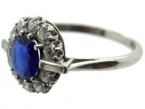 Art Deco Platinum, Diamond & Sapphire Ring