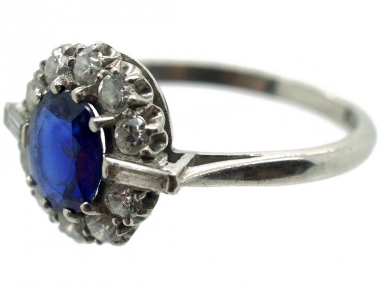 Art Deco Platinum, Diamond & Sapphire Ring