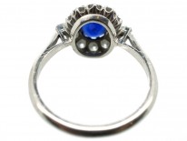 Art Deco Platinum, Diamond & Sapphire Ring