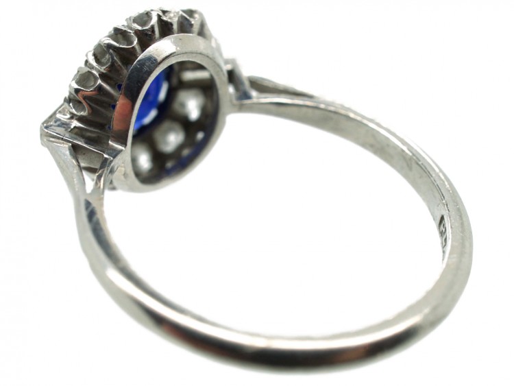 Art Deco Platinum, Diamond & Sapphire Ring