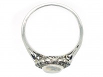Edwardian Platinum, Moonstone & Diamond Oval Cluster Ring