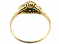Edwardian 18ct Gold Emerald & Diamond Ring