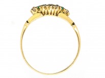 Edwardian 18ct Gold Emerald & Diamond Ring