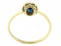 Edwardian 18ct & Platinum, Sapphire & Diamond Oval Cluster Ring