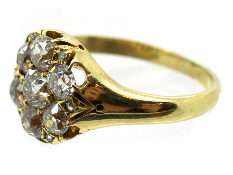 Victorian Old Mine Cut Diamond Cluster Ring