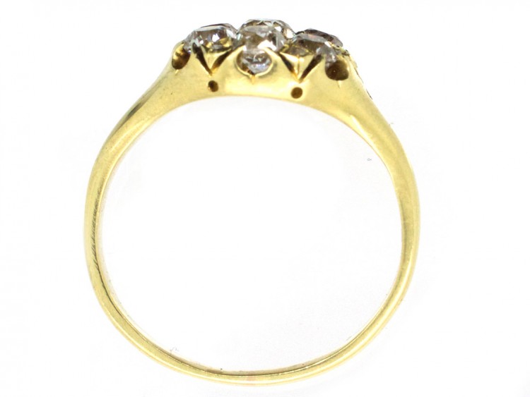 Victorian Old Mine Cut Diamond Cluster Ring