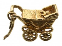 9ct Gold Baby in Pram Charm
