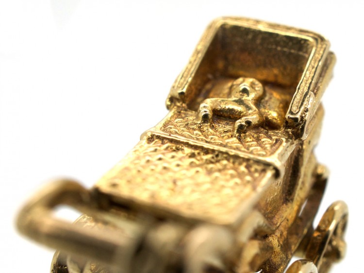 9ct Gold Baby in Pram Charm