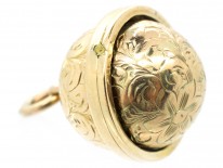 9ct Gold Victorian Revolving Globe Shaped Pendant with Bloodstone Seal