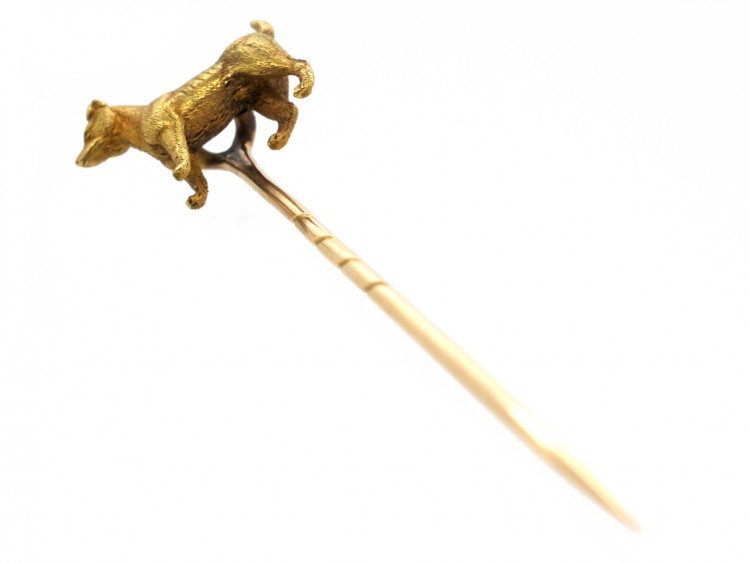Edwardian 15ct Gold Jack Russell Terrier Tie Pin
