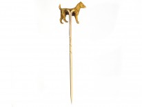 Edwardian 15ct Gold Jack Russell Terrier Tie Pin