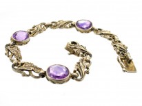 Edwardian Silver, Amethyst & Pearl Bracelet