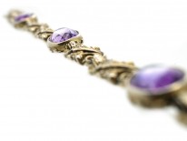 Edwardian Silver, Amethyst & Pearl Bracelet