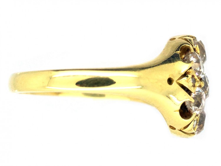 Victorian Old Mine Cut Diamond Cluster Ring