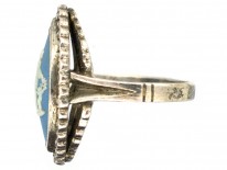 Silver & Marcasite Marquise Shaped Wedgwood Ring