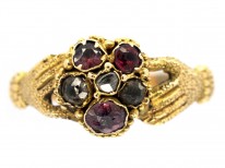 Late Georgian 15ct Gold Gem Set Token of Affection Ring