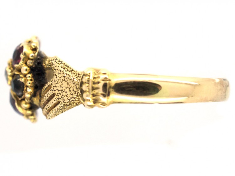 Late Georgian 15ct Gold Gem Set Token of Affection Ring